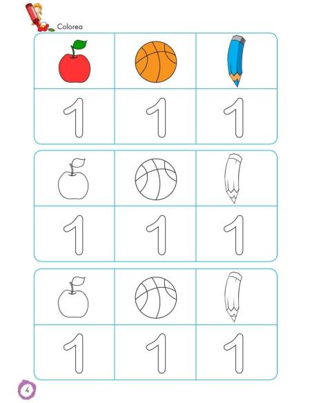 Aprendo y coloreo. Números del 1 al 9