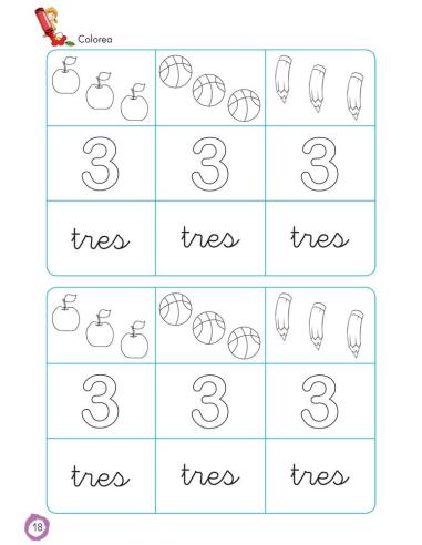 Aprendo y coloreo. Números del 1 al 9