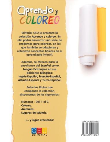 Aprendo y coloreo. Números del 1 al 9