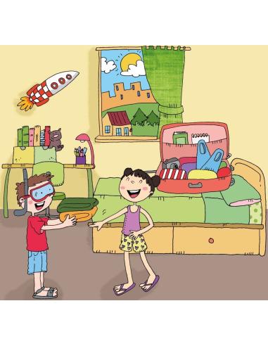 David va a la playa · Cuento con pictogramas