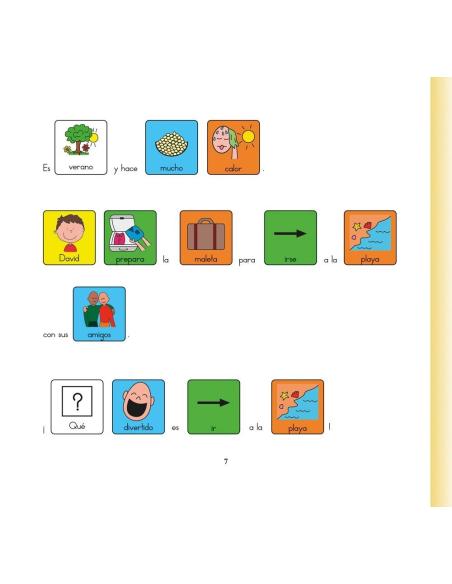 David va a la playa · Cuento con pictogramas