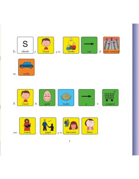 David va al centro comercial · Cuento con pictogramas