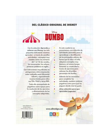 Aprendo y coloreo con Disney. Dumbo. Los colores