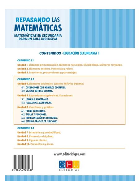 Repasando las matemáticas 1.2 · Secundaria