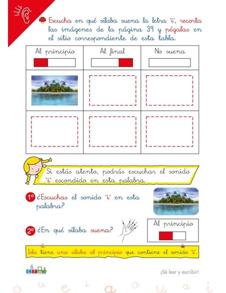 Cono-fonos 3: ¡Sé leer y escribir! Cuaderno 1: Vocales