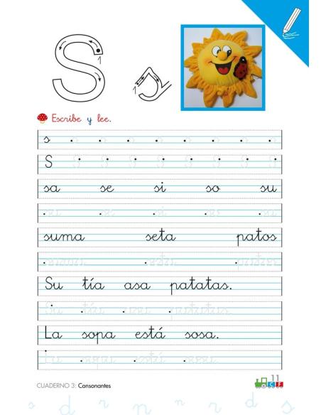 Cono-fonos 3: ¡Sé leer y escribir! Cuaderno 3: Consonantes s, r, n, d