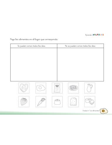 Aprendo palabras. Unidad 4: Los alimentos