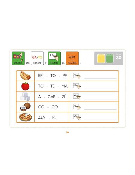 Método de lectoescritura visual 3: Los alimentos 1