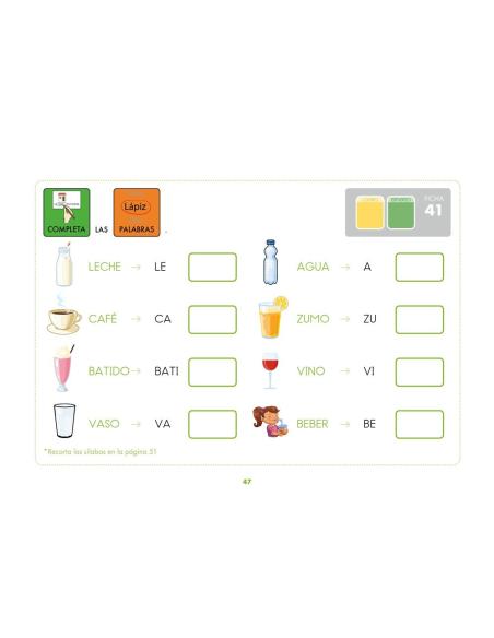 Método de lectoescritura visual 4: Los alimentos 2