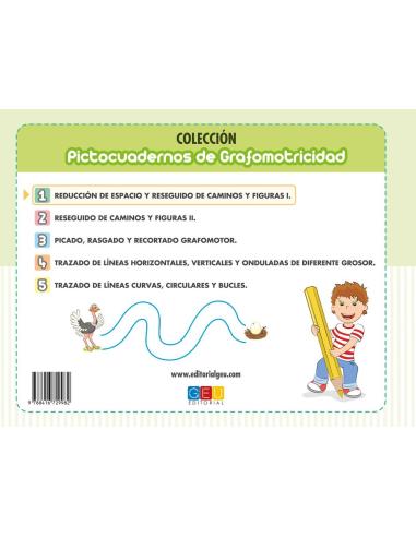 Pictocuaderno de grafomotricidad 1: Reducción de espacio y reseguido de caminos y figuras I