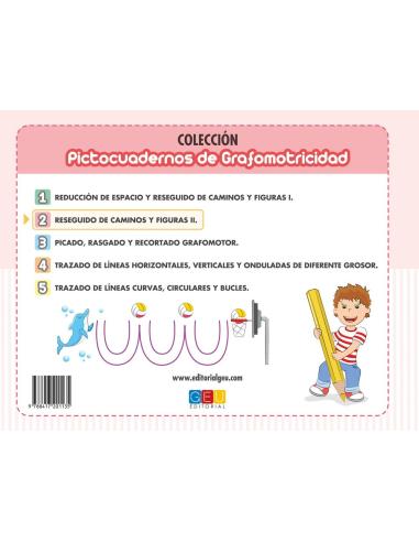 Pictocuaderno de grafomotricidad 2: Reseguido de caminos y figuras II