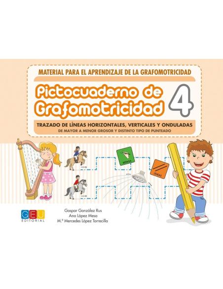Pictocuaderno de grafomotricidad 4: Trazado de líneas horizontales, verticales y onduladas