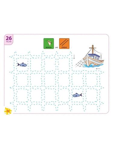 Pictocuaderno de grafomotricidad 4: Trazado de líneas horizontales, verticales y onduladas