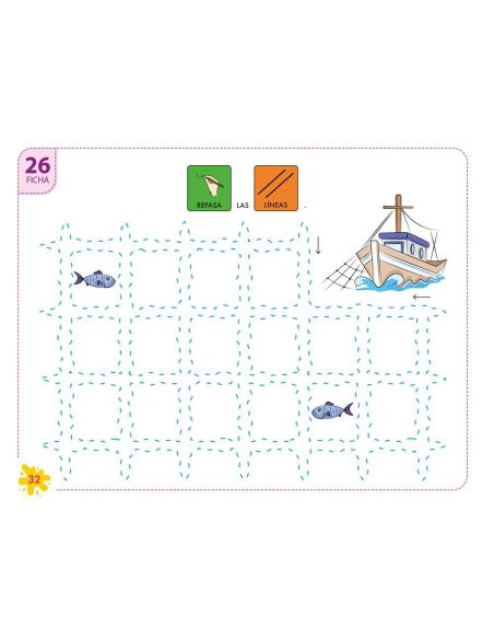 Pictocuaderno de grafomotricidad 4: Trazado de líneas horizontales, verticales y onduladas