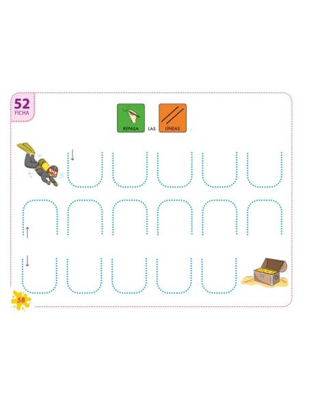 Pictocuaderno de grafomotricidad 4: Trazado de líneas horizontales, verticales y onduladas