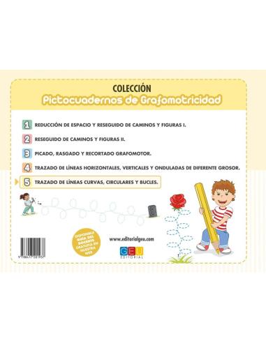 Pictocuaderno de grafomotricidad 5: Trazado de líneas curvas, circulares y bucles