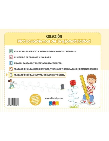 Pictocuaderno de grafomotricidad 5: Trazado de líneas curvas, circulares y bucles