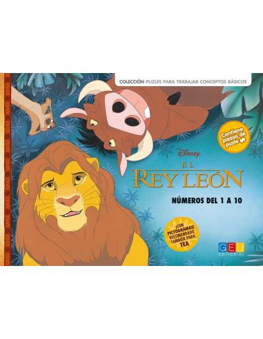 El Rey León: Números del 1 al 10 · Libro–juego (puzle)