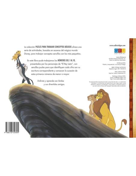 El Rey León: Números del 1 al 10 · Libro–juego (puzle)