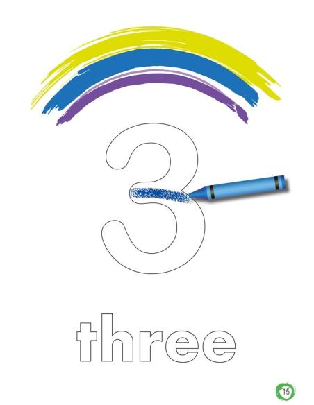 Aprendo y coloreo. Números del 1 al 9 · Numbers from 1 to 9 (español-inglés)