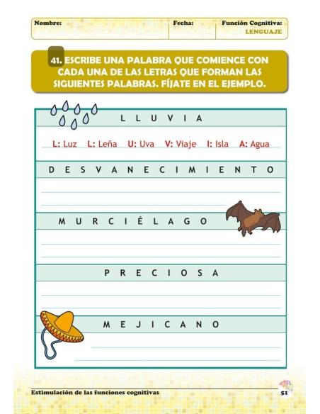 Estimulación de las funciones cognitivas. Nivel 1. Cuaderno 1: Lenguaje