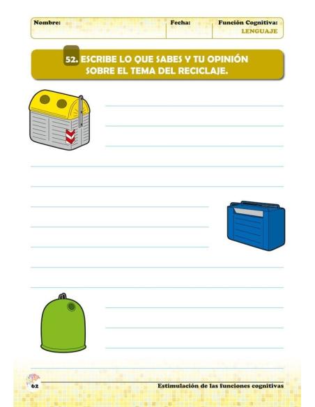 Estimulación de las funciones cognitivas. Nivel 1. Cuaderno 1: Lenguaje