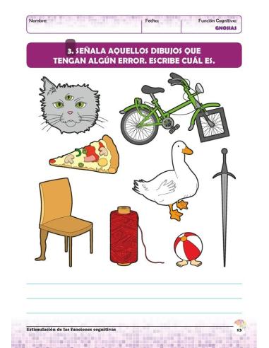 Estimulación de las funciones cognitivas. Nivel 1. Cuaderno 3: Gnosias