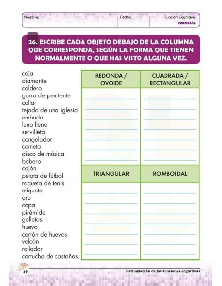 Estimulación de las funciones cognitivas. Nivel 1. Cuaderno 3: Gnosias