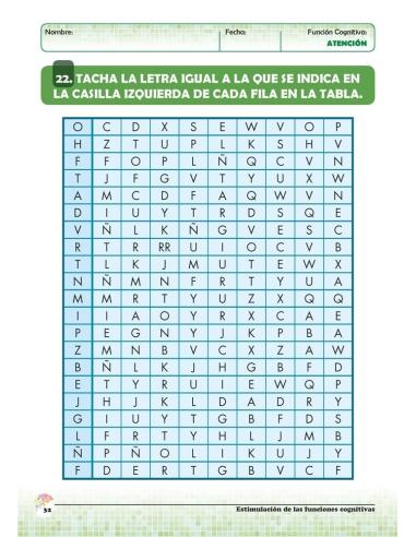 Estimulación de las funciones cognitivas. Nivel 1. Cuaderno 4: Atención