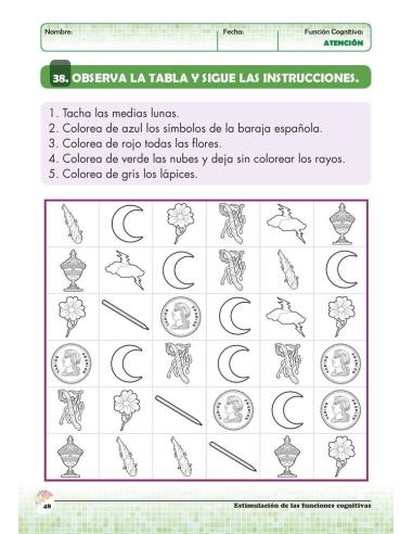 Estimulación de las funciones cognitivas. Nivel 1. Cuaderno 4: Atención