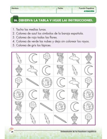 Estimulación de las funciones cognitivas. Nivel 1. Cuaderno 4: Atención