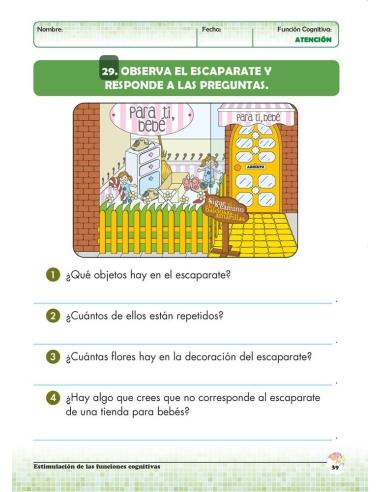 Estimulación de las funciones cognitivas. Nivel 1. Cuaderno 4: Atención