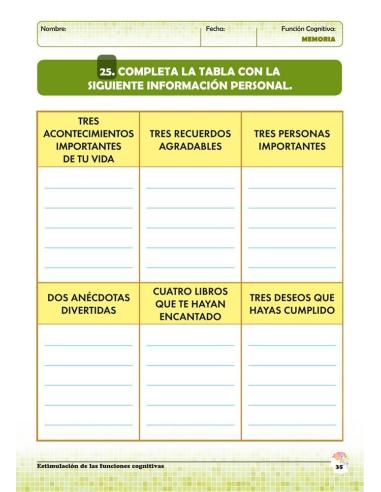 Estimulación de las funciones cognitivas. Nivel 1. Cuaderno 5: Memoria
