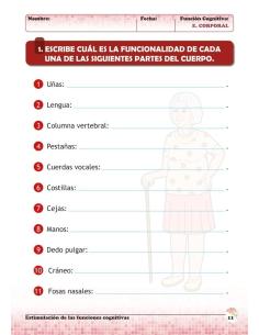 Estimulación de las funciones cognitivas. Nivel 1. Cuaderno 6: Esquema corporal 2