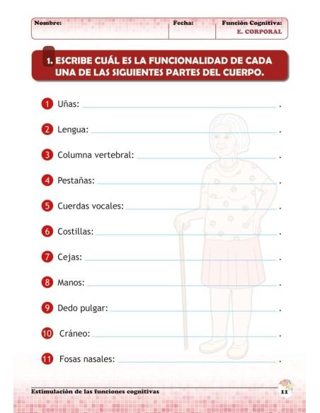 Estimulación de las funciones cognitivas. Nivel 1. Cuaderno 6: Esquema corporal
