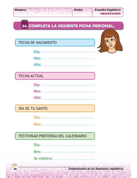 Estimulación de las funciones cognitivas. Nivel 1. Cuaderno 8: Orientación