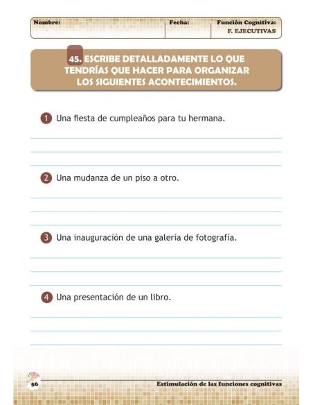 Estimulación de las funciones cognitivas. Nivel 1. Cuaderno 10: Funciones ejecutivas