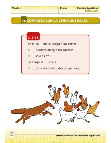 Estimulación de las funciones cognitivas. Nivel 2. Cuaderno 1: Lenguaje