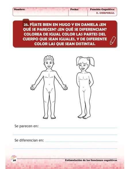 Estimulación de las funciones cognitivas. Nivel 2. Cuaderno 6: Esquema corporal