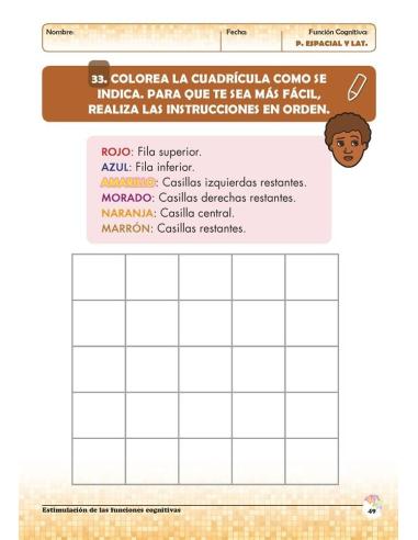 Estimulación de las funciones cognitivas. Nivel 2. Cuaderno 7: Percepción espacial y Lateralidad