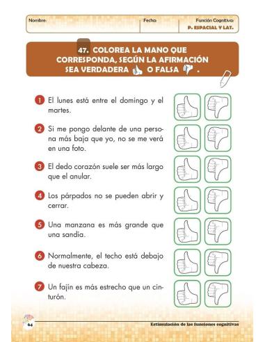 Estimulación de las funciones cognitivas. Nivel 2. Cuaderno 7: Percepción espacial y Lateralidad