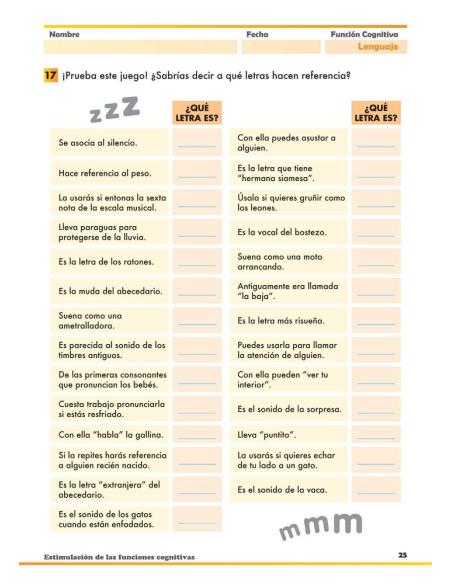 Estimulación de las funciones cognitivas. Nivel adultos. Cuaderno 1: Lenguaje