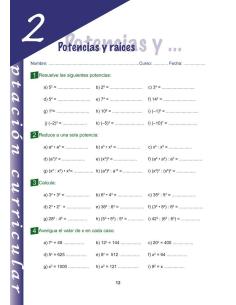 Matemáticas 1-2- Educación Secundaria. Adaptación curricular. Material completo 2