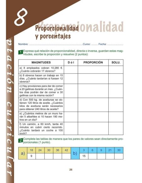 Matemáticas 1-2- Educación Secundaria. Adaptación curricular. Material completo