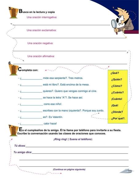 Valentín · Aprendizaje de la Lengua española