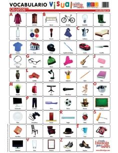 Lámina de vocabulario visual. Objetos