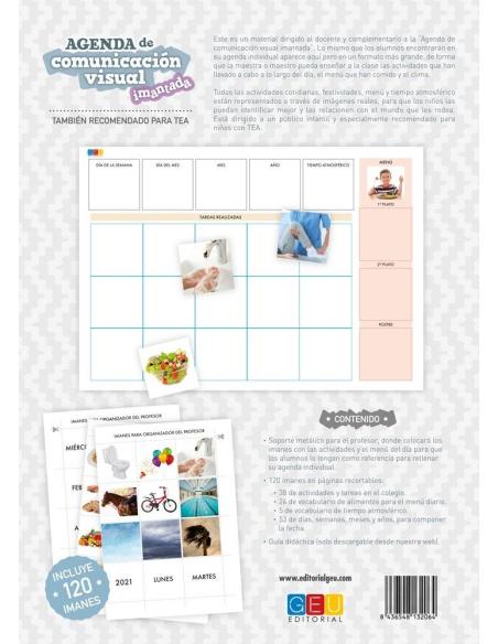 Agenda de comunicación visual imantada: Material del docente