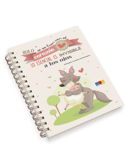 Libreta "Solo se ve bien con el corazón. Lo esencial es invisible a los ojos" · A4 · Tapa dura