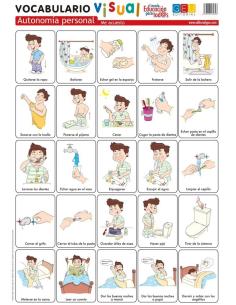 Lámina de vocabulario visual. Autonomía personal: Me acuesto 2