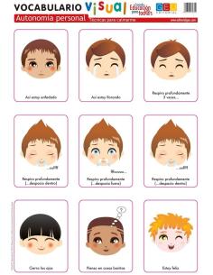 Lámina de vocabulario visual. Autonomía personal: Técnicas para calmarme 2
